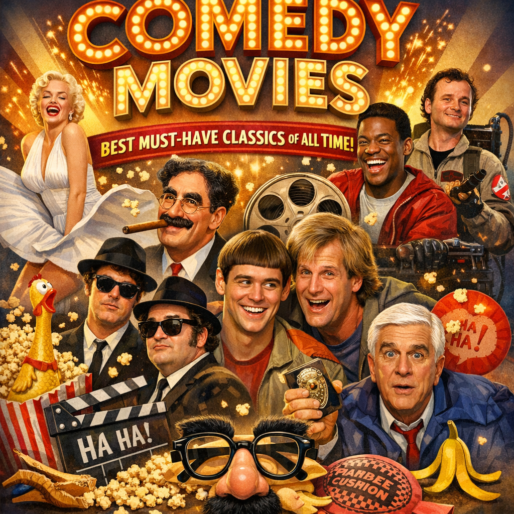 Illustration of Comedy Movies: Best Must-Have Classics of All Time