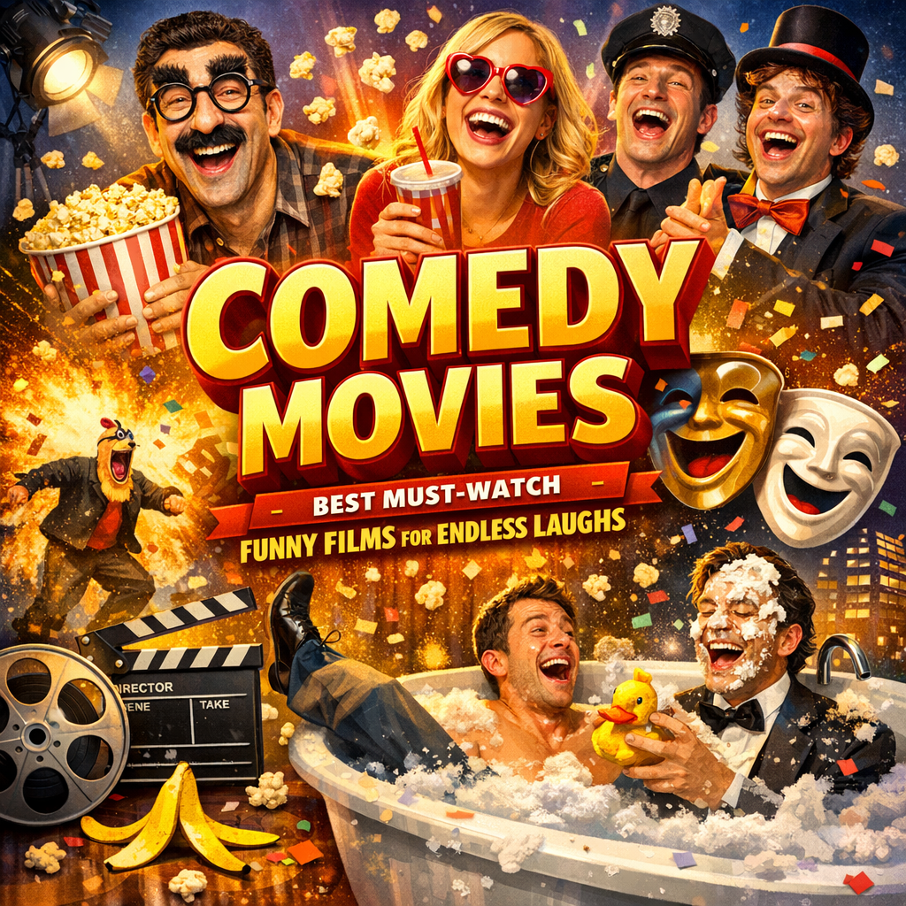 Illustration of Comedy Movies: Best Must-Watch Funny Films for Endless Laughs