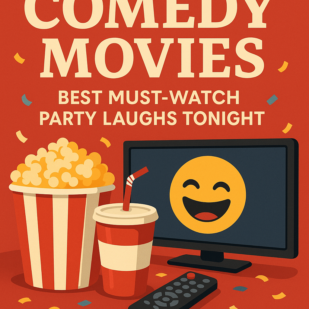 Illustration of Comedy Movies: Best Must-Watch Party Laughs Tonight
