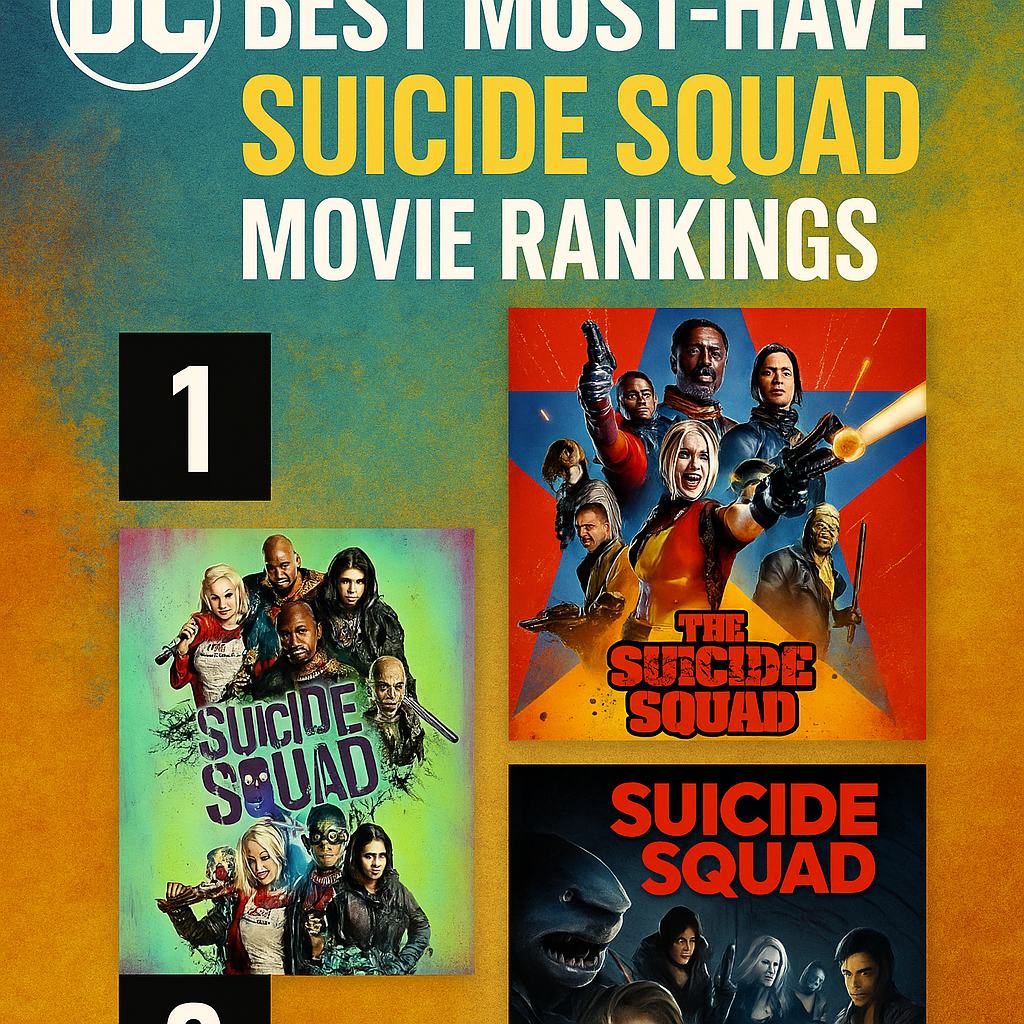 Illustration of dc movies: Best Must-Have Suicide Squad Movie Rankings