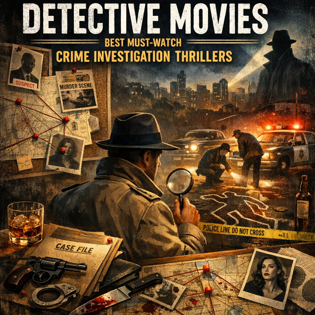 Illustration of Detective Movies: Best Must-Watch Crime Investigation Thrillers