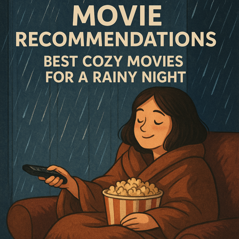 Illustration of Movie Recommendations: Best Cozy Movies for a Rainy Night