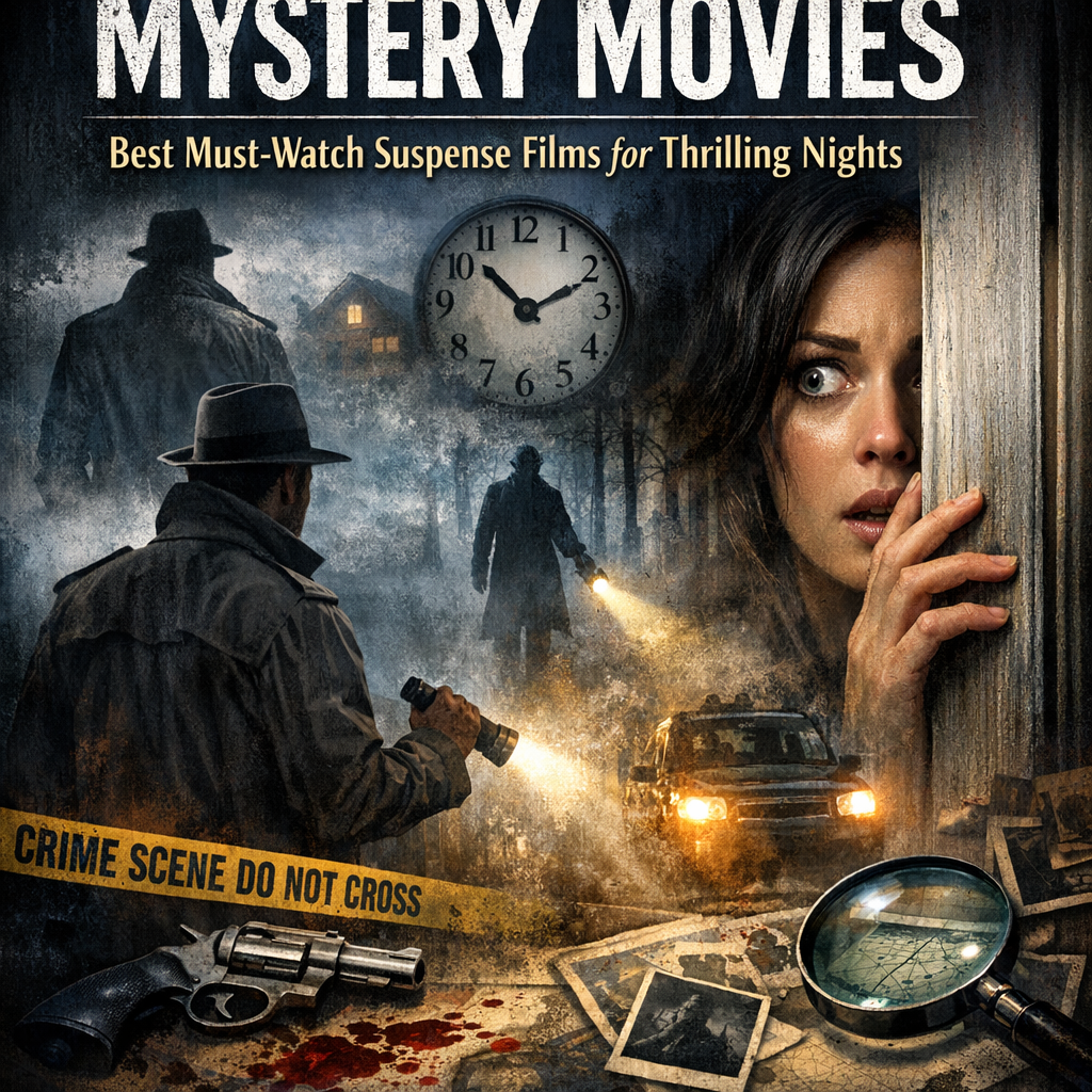 Illustration of mystery movies: Best Must-Watch Suspense Films for Thrilling Nights