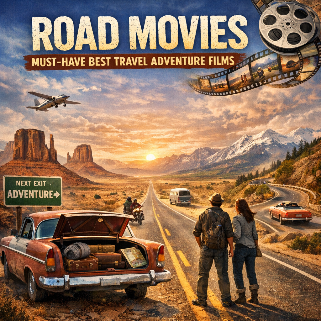 Illustration of Road Movies: Must-Have Best Travel Adventure Films